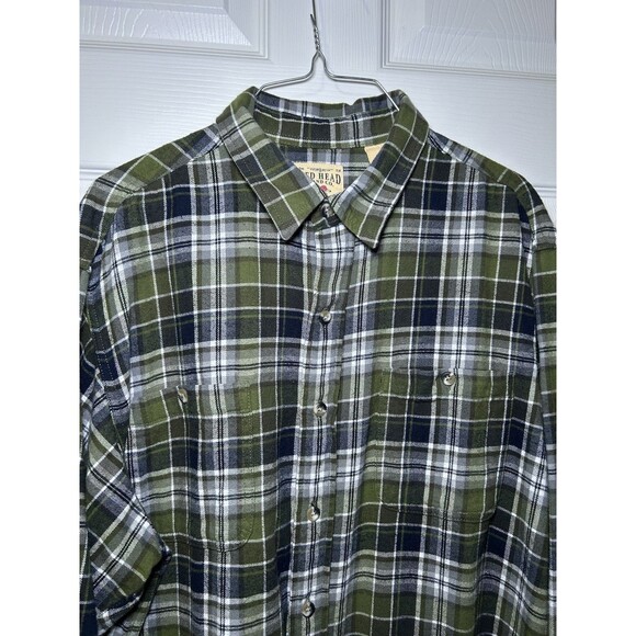 Red Head Brand Men’s Plaid Long Sleeve Button Up Shirt Green Size XLT - Picture 3 of 7